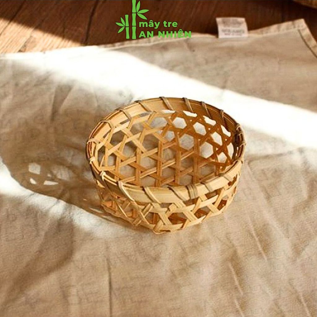 Rổ tre mini mắt cáo decor trang trí đựng đồ khô, làm phụ kiện chụp ảnh ...