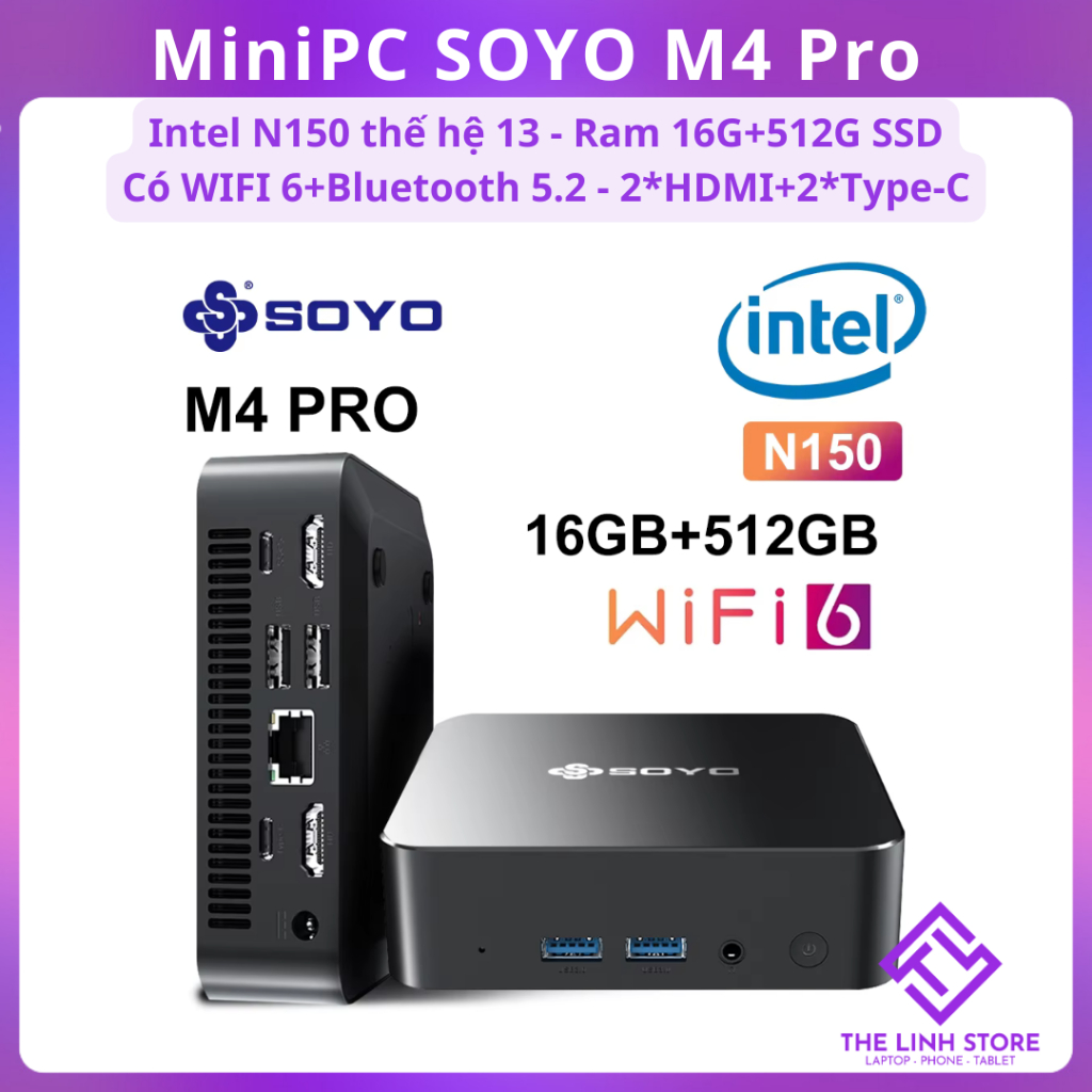 【新品】SOYO M4 Pro ミニPC 16GB+512GB WiFi6 新品】SOYO M4 Pro ミニPC 16GB+512GB WiFi6