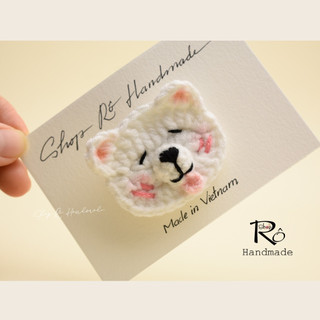 Kẹp tóc hình chó con Samoyed 5.5cm và cặp tóc mái chân cún 3.5cm cho nữ và bé gái|Shop Rô Handmade