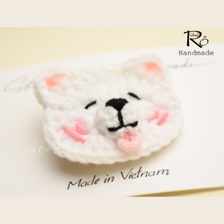 Kẹp tóc hình chó con Samoyed 5.5cm và cặp tóc mái chân cún 3.5cm cho nữ và bé gái|Shop Rô Handmade