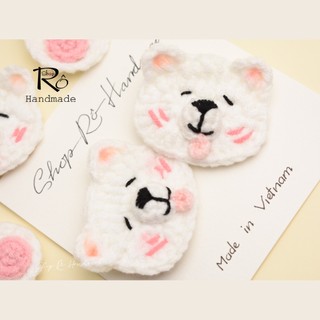 Kẹp tóc hình chó con Samoyed 5.5cm và cặp tóc mái chân cún 3.5cm cho nữ và bé gái|Shop Rô Handmade
