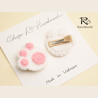Kẹp tóc hình chó con Samoyed 5.5cm và cặp tóc mái chân cún 3.5cm cho nữ và bé gái|Shop Rô Handmade