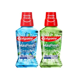 Nước súc miệng Colgate Maxfresh the mát dài lâu gấp 10X - diệt 99,9% vi khuẩn - 250ml