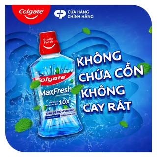 Nước súc miệng Colgate Maxfresh the mát dài lâu gấp 10X - diệt 99,9% vi khuẩn - 250ml