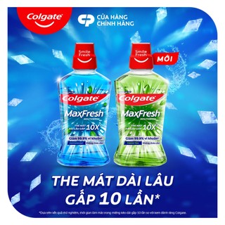 Nước súc miệng Colgate Maxfresh the mát dài lâu gấp 10X - diệt 99,9% vi khuẩn - 250ml