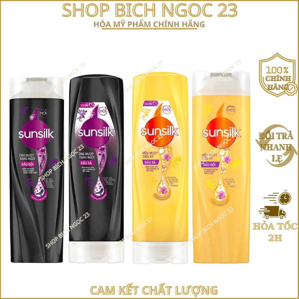 Dầu gội, xả Sunsilk mềm mượt óng ả 170g, 350g