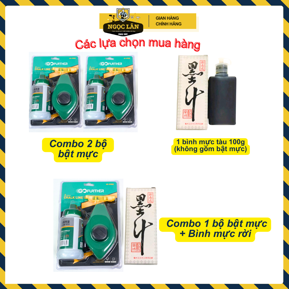 Bộ bật mực, búng mực, thước búng mực 3 món , dây chỉ  30m