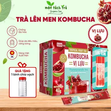 [SIÊU VOUCHER] Trà Kombucha Vị Lựu Hòa Tan Tiện Lợi Dễ Uống Trà Detox Tự Nhiên Tốt Cho Hệ Tiêu Hóa
