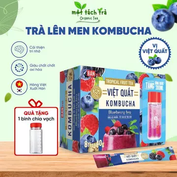 [ĐẸP DA] Trà Kombucha Vị Việt Quất Bổ Sung Lợi Khuẩn Tốt Cho Hệ Tiêu Hóa, Giàu Chất Chống Oxi Hóa