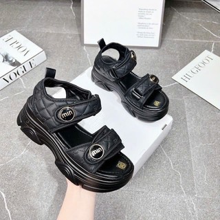 Sandal nữ đế cao 5cm Linhl Shop ,quai dán êm ái da cao cấp , tôn dáng hot trend M57