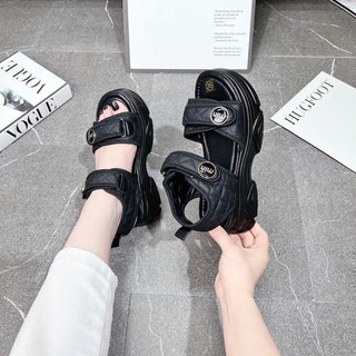 Sandal nữ đế cao 5cm Linhl Shop ,quai dán êm ái da cao cấp , tôn dáng hot trend M57