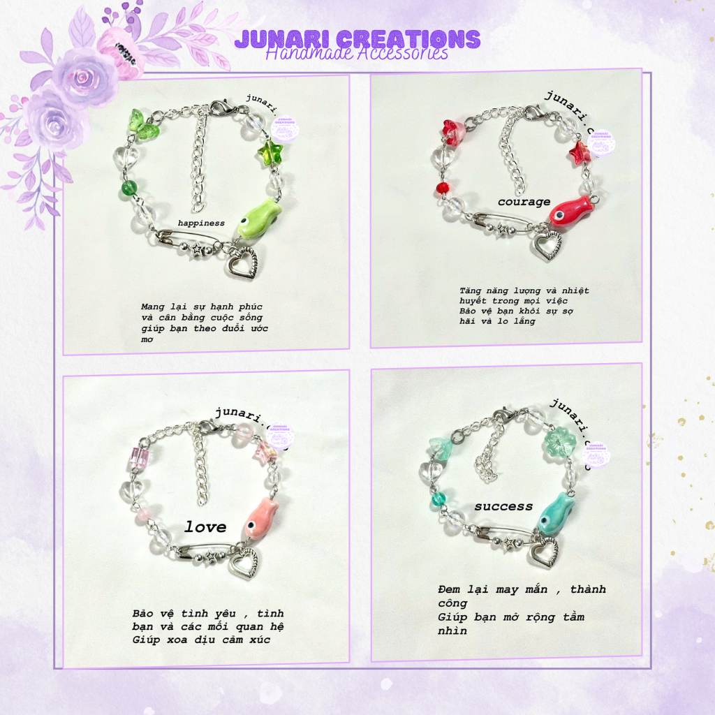 (Mã Freeship) Vòng tay Safety Pins phối cá mắt quý - Junari Creations ...