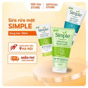 Sữa Rửa Mặt Simple 150ml đủ màu - Làm Sạch, Dưỡng Ẩm Cho Da Dầu Mụn, Da Khô, Nhạy Cảm, Dịu Nhẹ Lành Tính