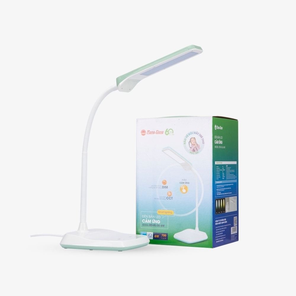Đèn Bàn Rạng Đông RL-36 Chính Hãng - Chống Cận, Công Tắc Cảm Ứng, 3 Chế Độ Sáng Điều Chỉnh Linh