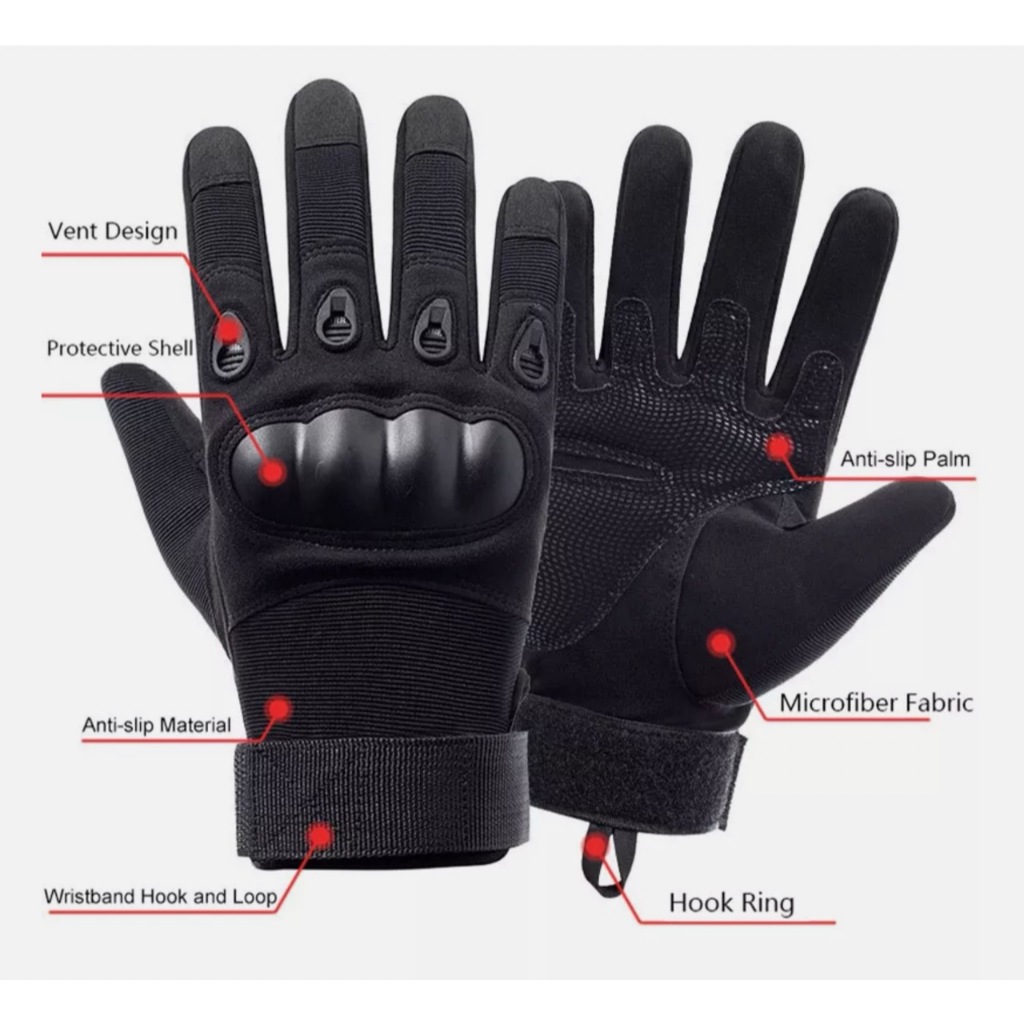 Găng tay chiến thuật chống va đập_Tactical Hard Knuckle Full Finger