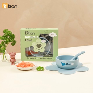Bát ăn dặm silicon kèm thìa Misan có đế hít hình bông hoa dung tích 300ml
