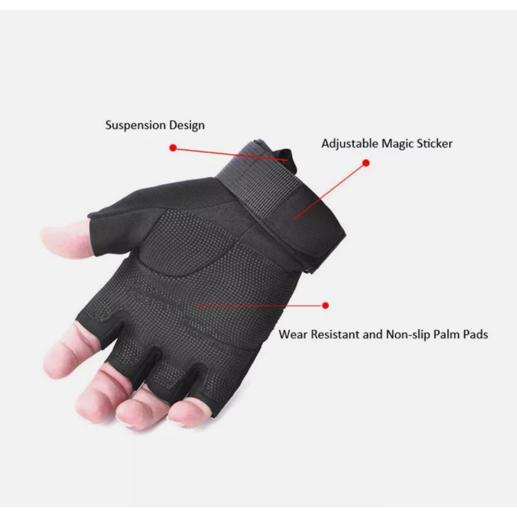 Găng Tay Chiến Thuật Nửa Ngón_Combat Airsoft Half Finger