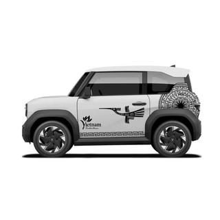 Tem 2 bên Sườn Xe Ô tô VF3 trống đồng, Team Decal Oto, Team Decal Oto-Tem 2 bên sườn Cực Chất, Hàng 3 Lớp Chất Lượng