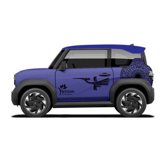 Tem 2 bên Sườn Xe Ô tô VF3 trống đồng, Team Decal Oto, Team Decal Oto-Tem 2 bên sườn Cực Chất, Hàng 3 Lớp Chất Lượng