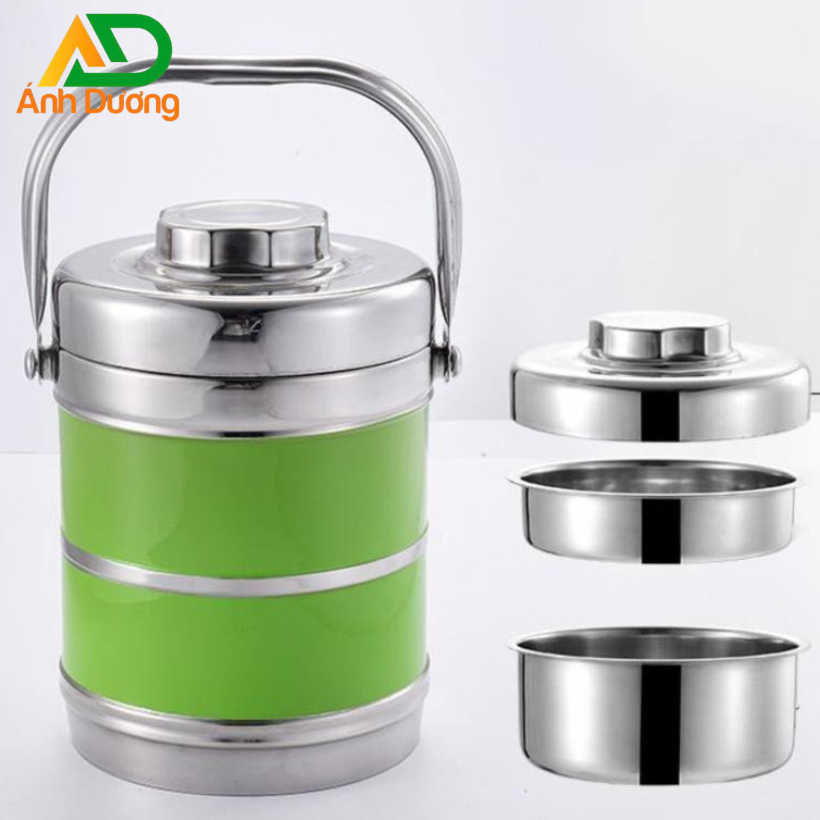 Camen inox, Cặp lồng inox cao cấp Yali 3 ngăn 2 nhỏ 1 ngăn lớn 1.3Lit ...