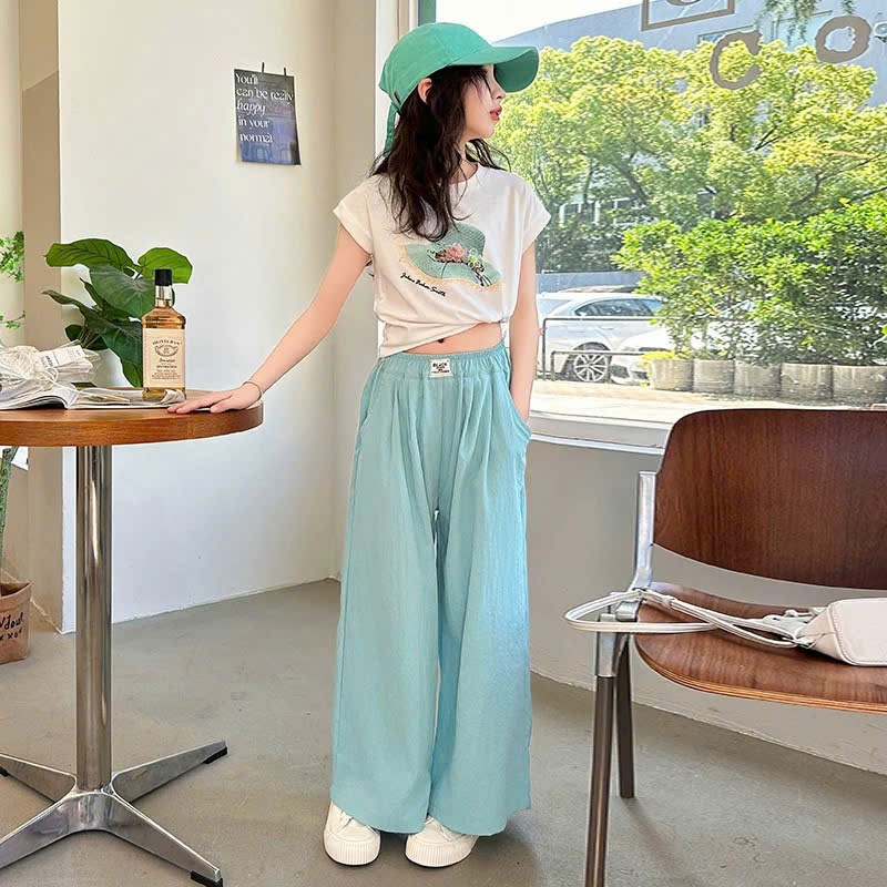 Set áo in hình mũ kèm quần đũi suông cho bé gái size đại BEESHOP H26013