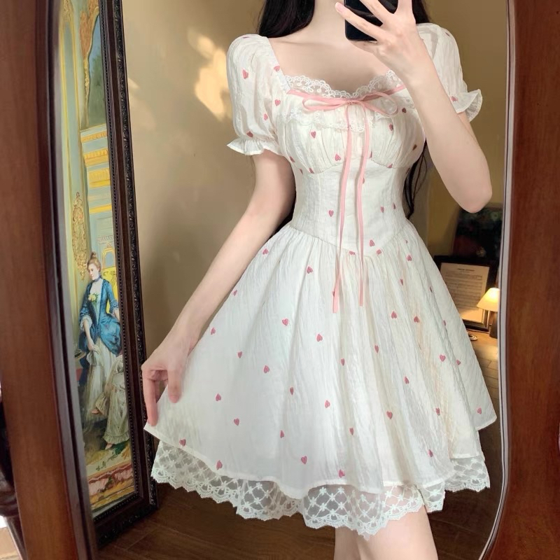 Váy Xoè Tiểu Thư Phong Cách Nàng Thơ Dịu Dàng Nữ Tính- Memeboutique- [TLV17]