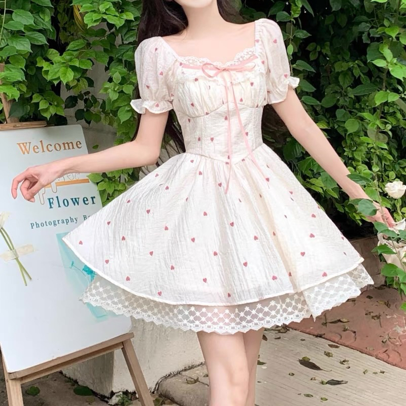 Váy Xoè Tiểu Thư Phong Cách Nàng Thơ Dịu Dàng Nữ Tính- Memeboutique- [TLV17]