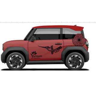 Tem 2 bên Sườn Xe Ô tô VF3 trống đồng, Team Decal Oto, Team Decal Oto-Tem 2 bên sườn Cực Chất, Hàng 3 Lớp Chất Lượngg