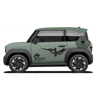 Tem 2 bên Sườn Xe Ô tô VF3 trống đồng, Team Decal Oto, Team Decal Oto-Tem 2 bên sườn Cực Chất, Hàng 3 Lớp Chất Lượngg