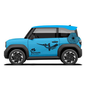 Tem 2 bên Sườn Xe Ô tô VF3 trống đồng, Team Decal Oto, Team Decal Oto-Tem 2 bên sườn Cực Chất, Hàng 3 Lớp Chất Lượngg