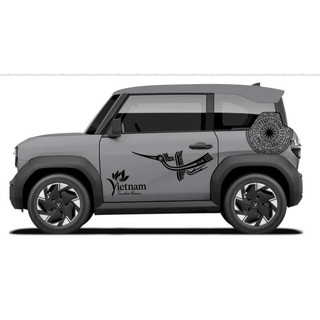 Tem 2 bên Sườn Xe Ô tô VF3 trống đồng, Team Decal Oto, Team Decal Oto-Tem 2 bên sườn Cực Chất, Hàng 3 Lớp Chất Lượngg