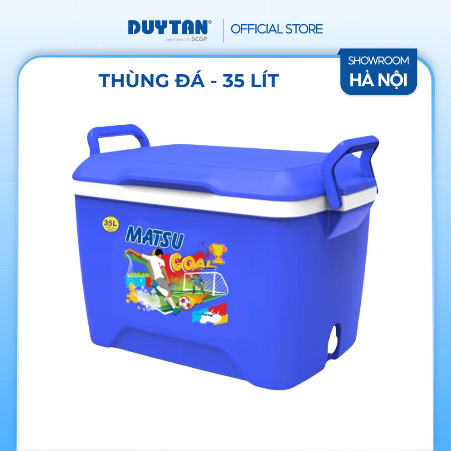 Thùng đá 35, nhựa PP, DUY TÂN, kiểu dáng vuông giữ nhiệt, giữ đá đến 36 giờ