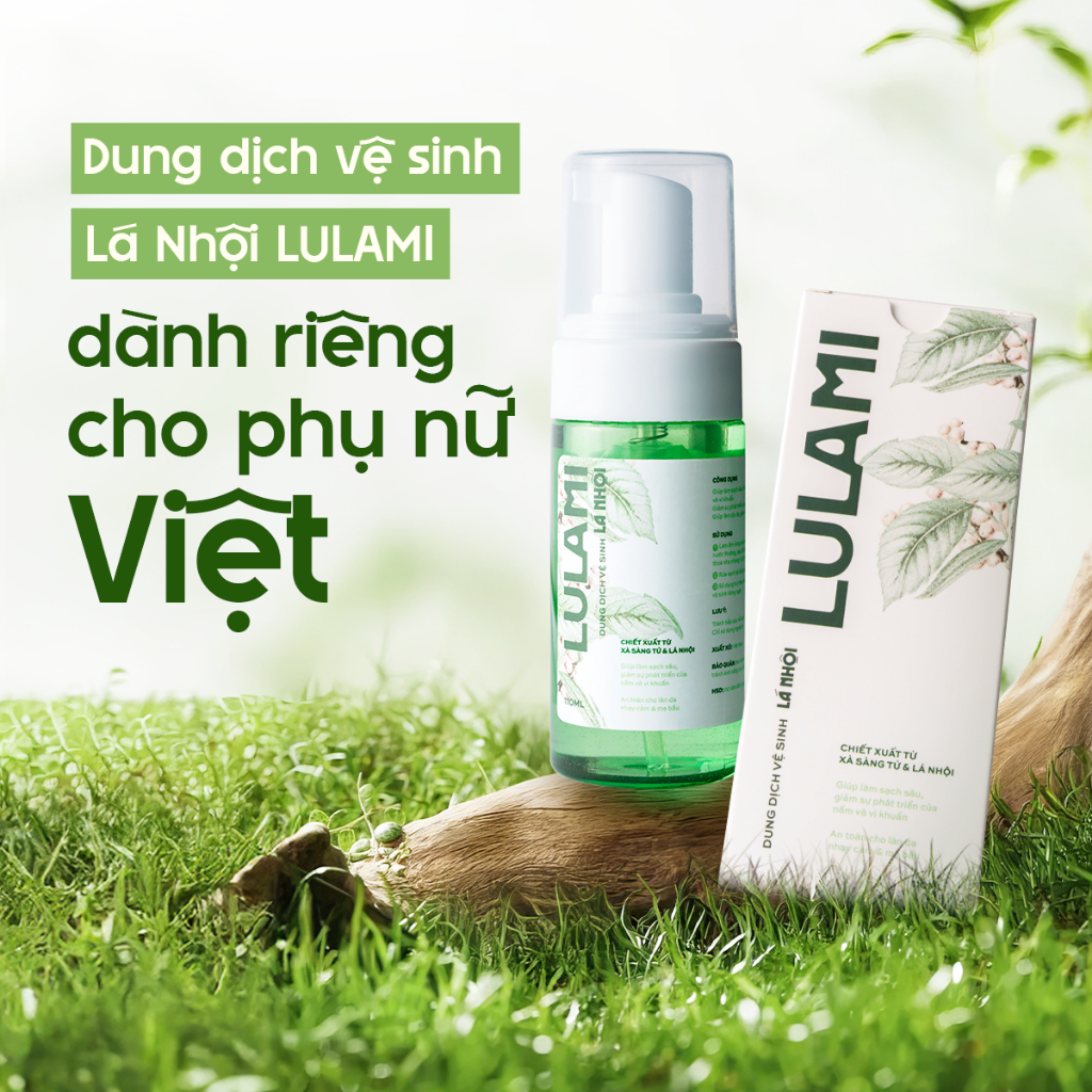 Dung dịch vệ sinh phụ nữ Lá Nhội LULAMI Kháng khuẩn và Sạch sâu Dạng bọt dung tích 110ml