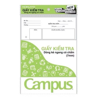 Giấy kiểm tra Campus cấp 2 dòng kẻ ngang, giấy kiểm tra cấp 2, giấy kiểm tra dòng kẻ ngang