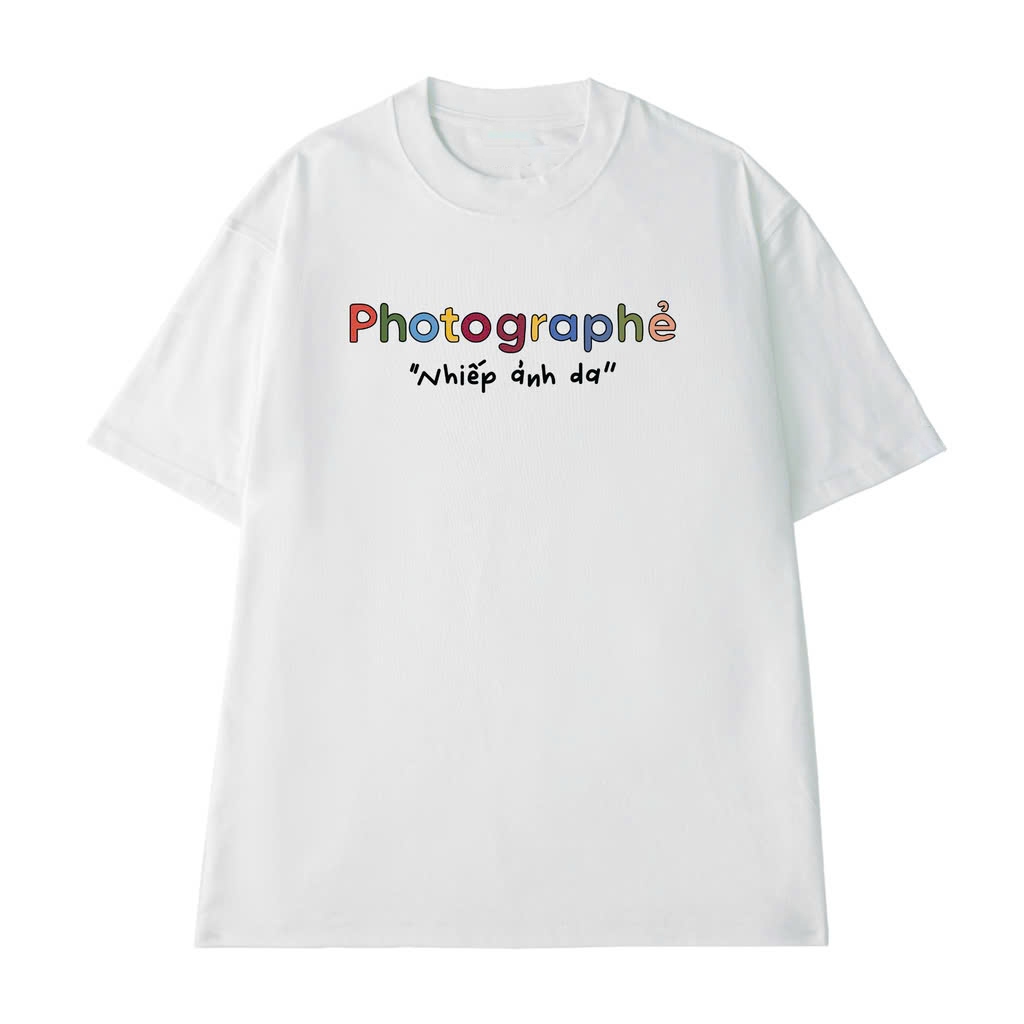 Áo thun nam nữ in chữ PHOTOGRAPHER NHIẾP ẢNH DA chất liệu cotton thoáng mát TA224