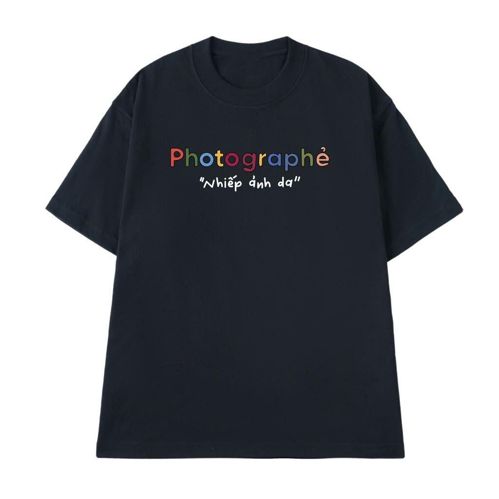 Áo thun nam nữ in chữ PHOTOGRAPHER NHIẾP ẢNH DA chất liệu cotton thoáng mát TA224