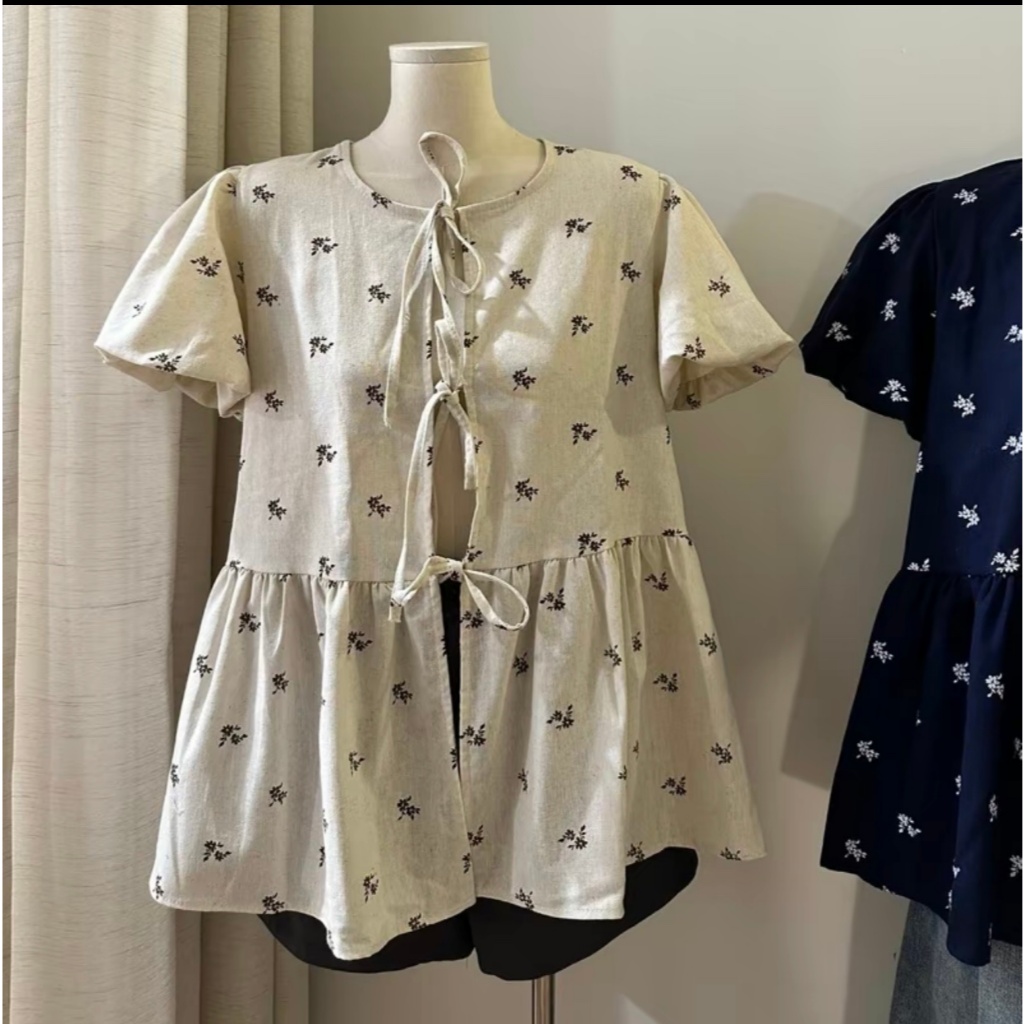Babydoll hoa nhí buộc dây nơ tay bồng đi chơi đi học đều xinh MUZA  A26