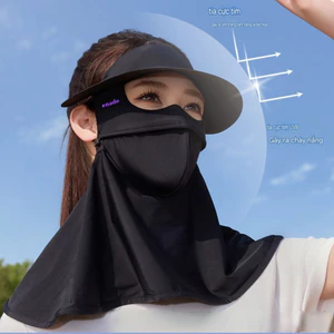 Khẩu Trang Kèm Nón Và Khăn Che, Chống Nắng,Chống Tia UV Toàn Diện