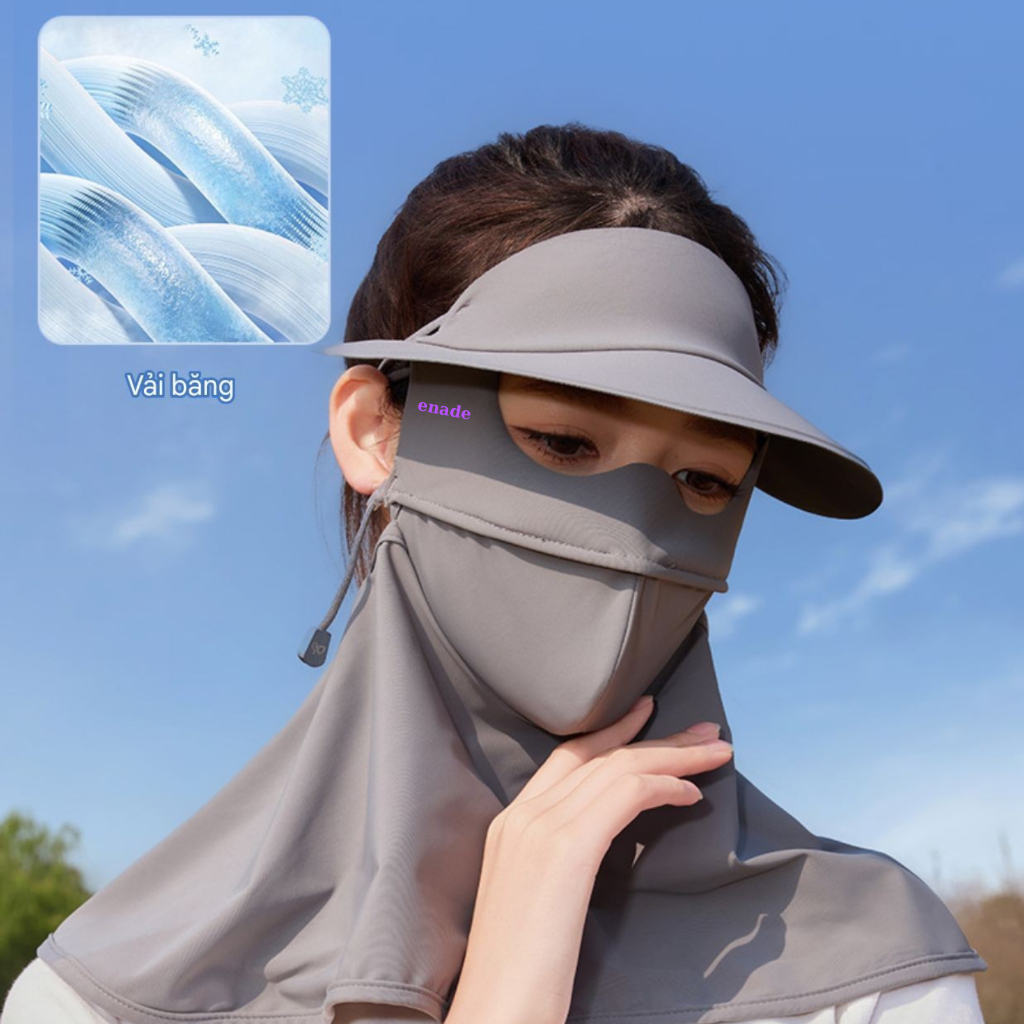 (3 in 1) Khẩu Trang Kèm Nón Và Khăn Che, Chống Nắng,Chống Tia UV Toàn Diện