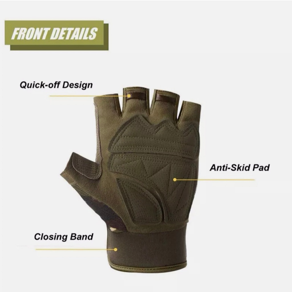 Găng Tay Chiến Thuật Hở Ngón_Tactical Gloves Motorcycle