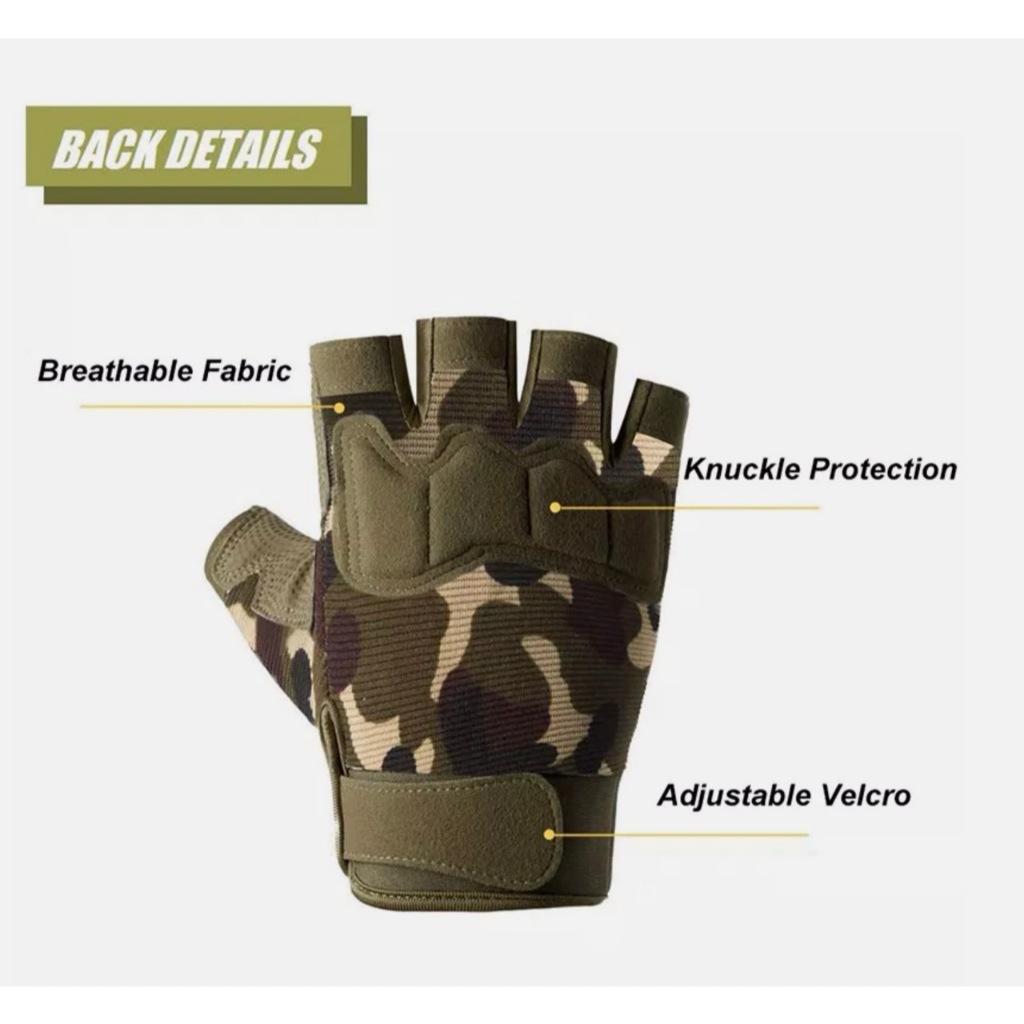 Găng Tay Chiến Thuật Hở Ngón_Tactical Gloves Motorcycle