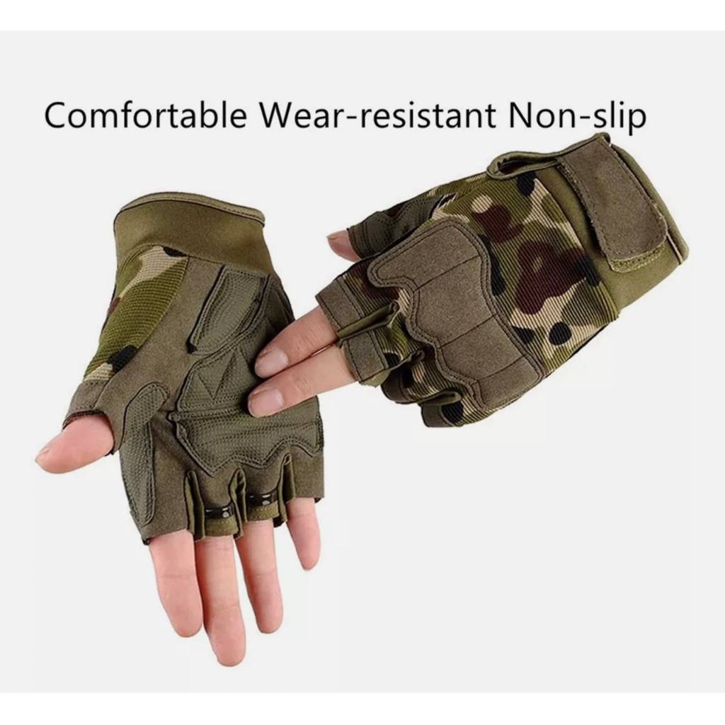 Găng Tay Chiến Thuật Hở Ngón_Tactical Gloves Motorcycle
