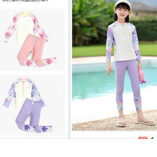 BK28 Đồ bơi bé gái BONBON KIDS dáng rời gồm áo và quần dài chống nắng, đồ tắm,bikini, đồ đi biển bé sz 10- 45 kg
