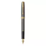 Bút bi, bút ký cao cấp Paker Sonnet, thân xám mới, mạ vàng 18K, có túi giấy quà tặng — ảnh 7