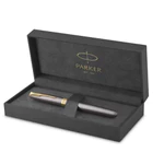 Bút bi, bút ký cao cấp Paker Sonnet, thân xám mới, mạ vàng 18K, có túi giấy quà tặng — ảnh 8