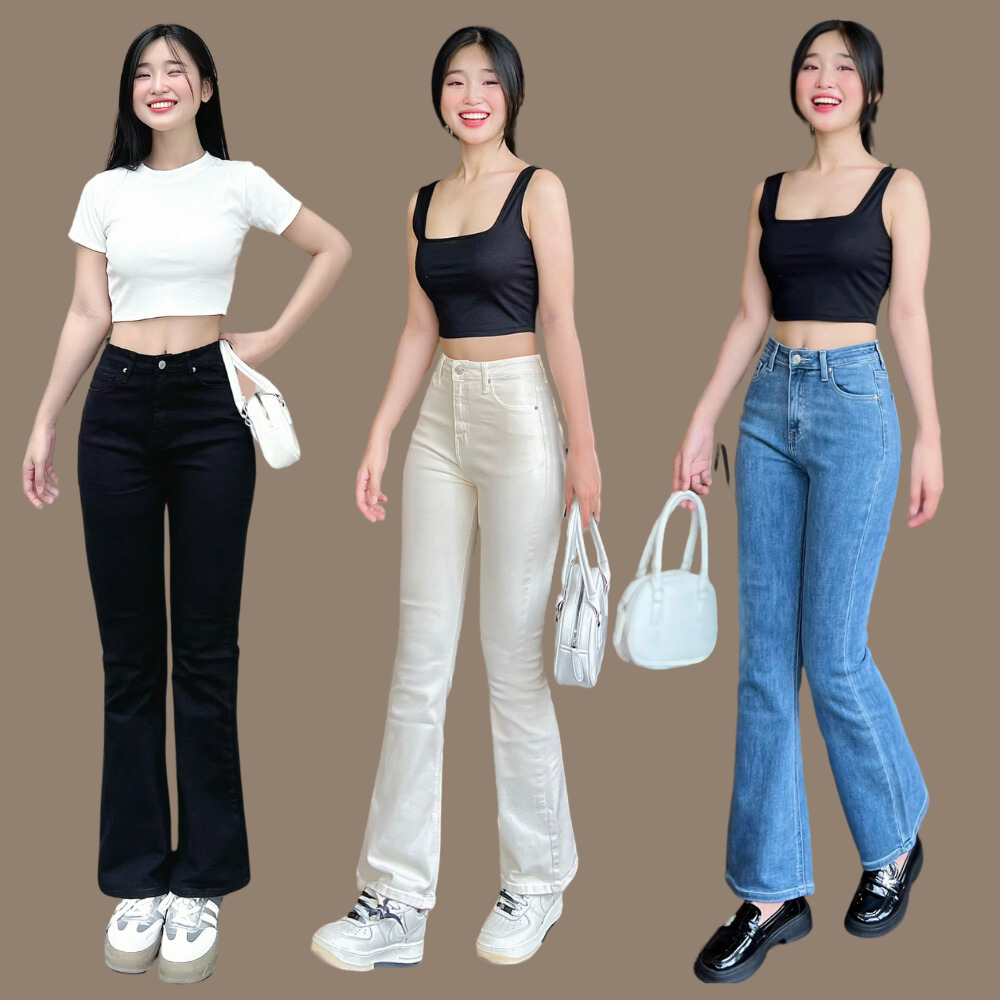 Review Quần Jean Nữ Dáng Loe TTTHAO VNXK J2 | Tôn Dáng, Co Giãn Tuyệt Vời