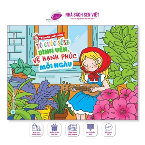 Sách tô màu người lớn, tô cuộc sống bình yên, vẽ hạnh phúc mỗi ngày, tô màu chữa lành tâm hồn - VH