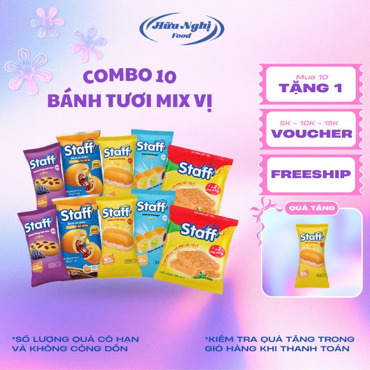Combo 10 Bánh mì tươi Staff mix