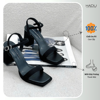 Giày Sandal Gót Vuông 9P Phối Màu MITA Ver2 HADU M7111 Da PU Cao Cấp BH 12T