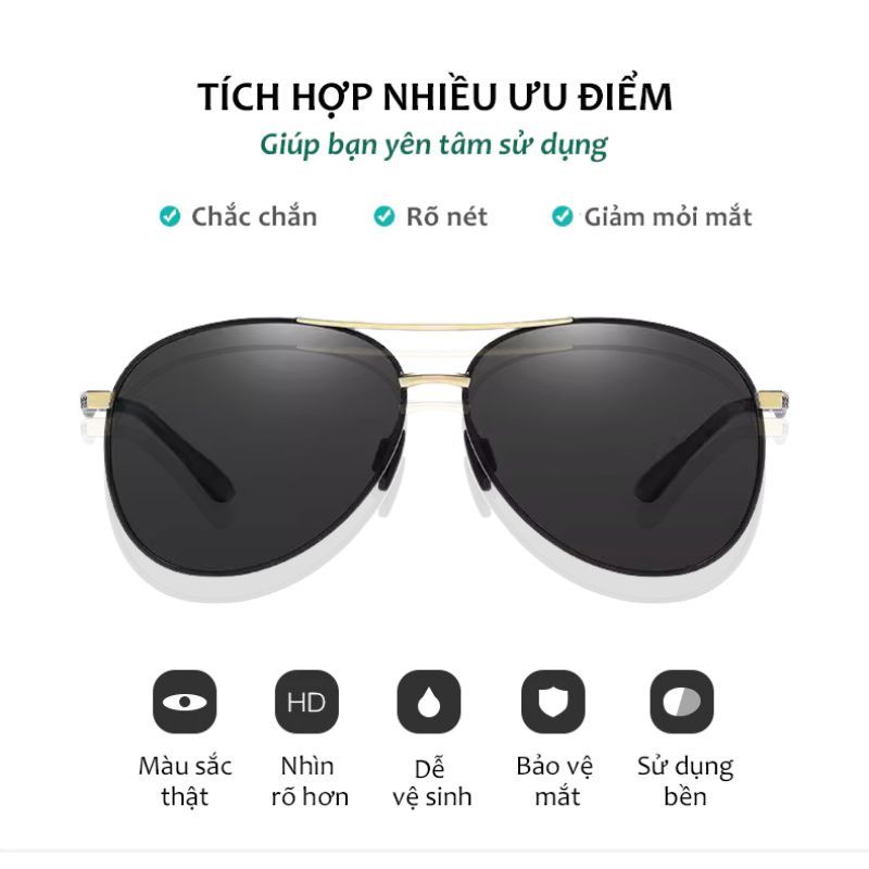 Ảnh Kính Mát Nam Cao Cấp AORON Tròng Mắt Polaroid Chống Chói Lóa Và Tia UV Cực Tím Đẳng Cấp Nam Tính Cực Chất AK124 2